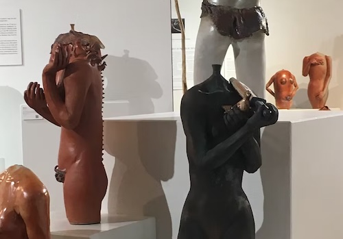 Sculptures from "Warrior Women" series by Alice Woodruff